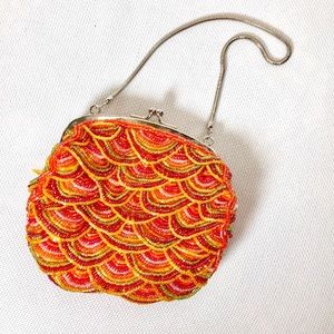 Kate Landry Beaded Pouch Clutch Purse